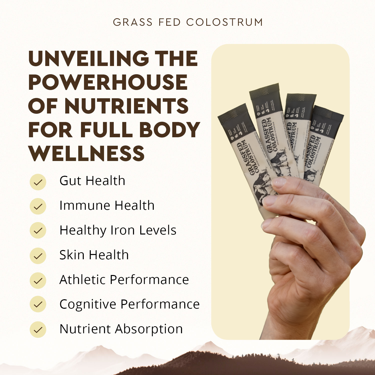 Grass Fed Beef Colostrum Stick Packs