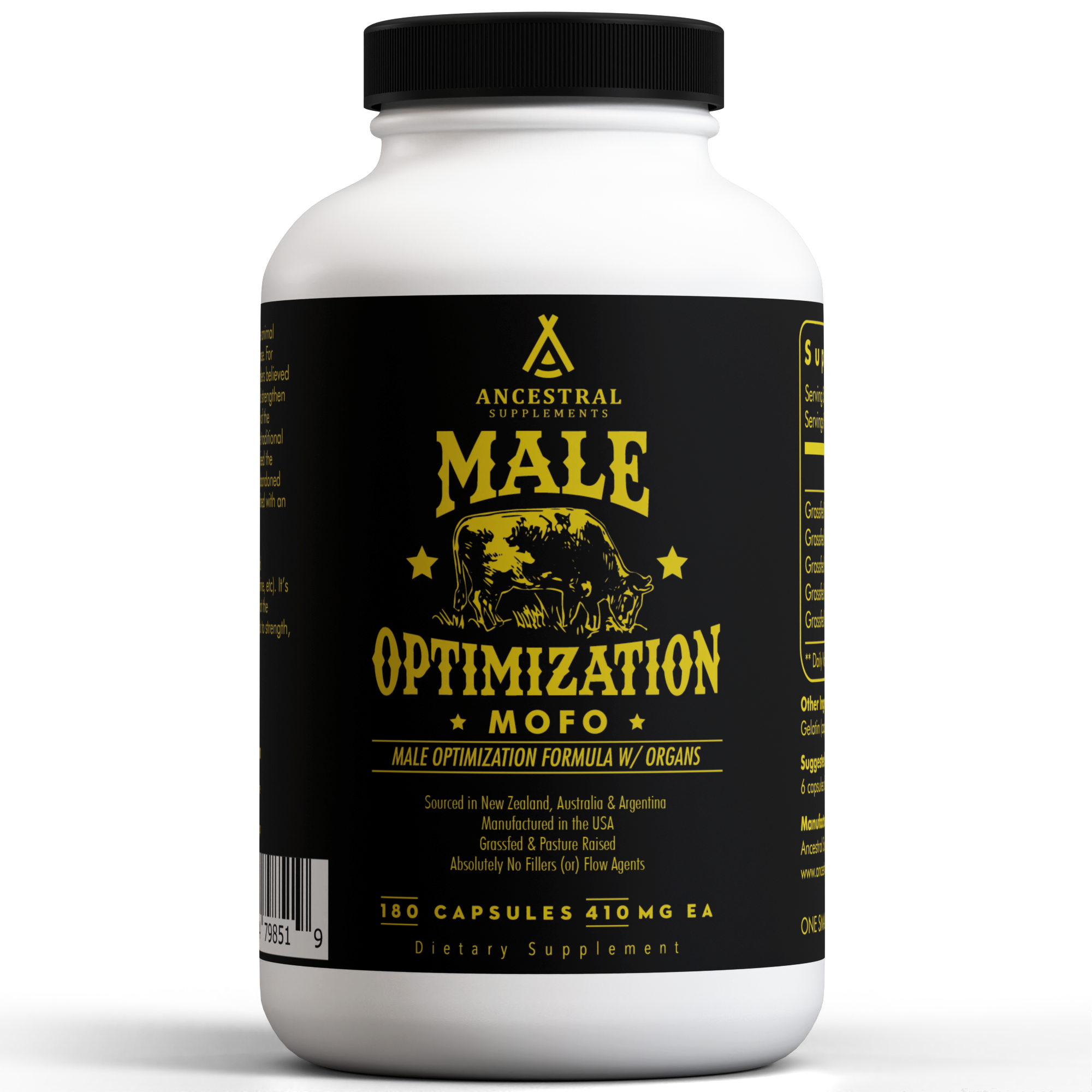 A bottle of Ancestral Supplements Female Enhancement dietary capsules.