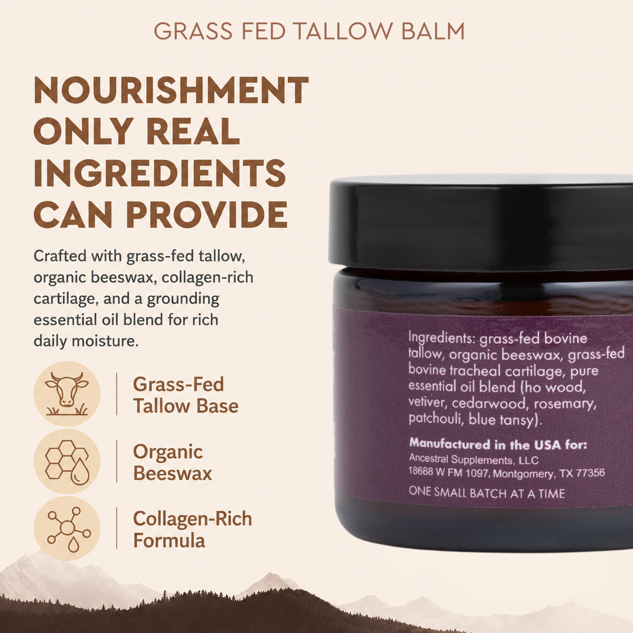 Grass Fed Beef Tallow Balm