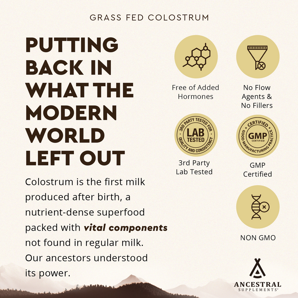 Beef Colostrum Grass Fed Beef Colostrum Jar - Ancestral Supplements