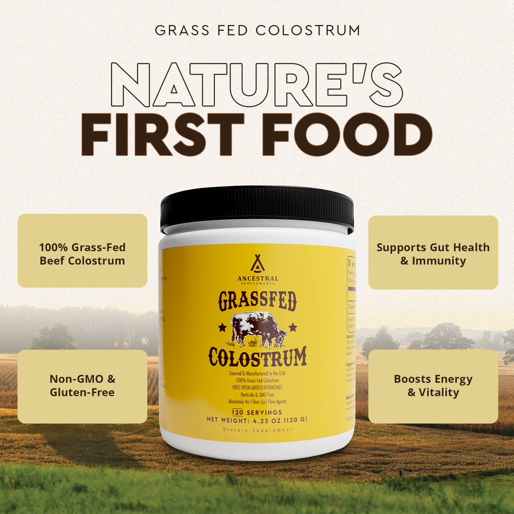 Beef Colostrum Grass Fed Beef Colostrum Jar - Ancestral Supplements