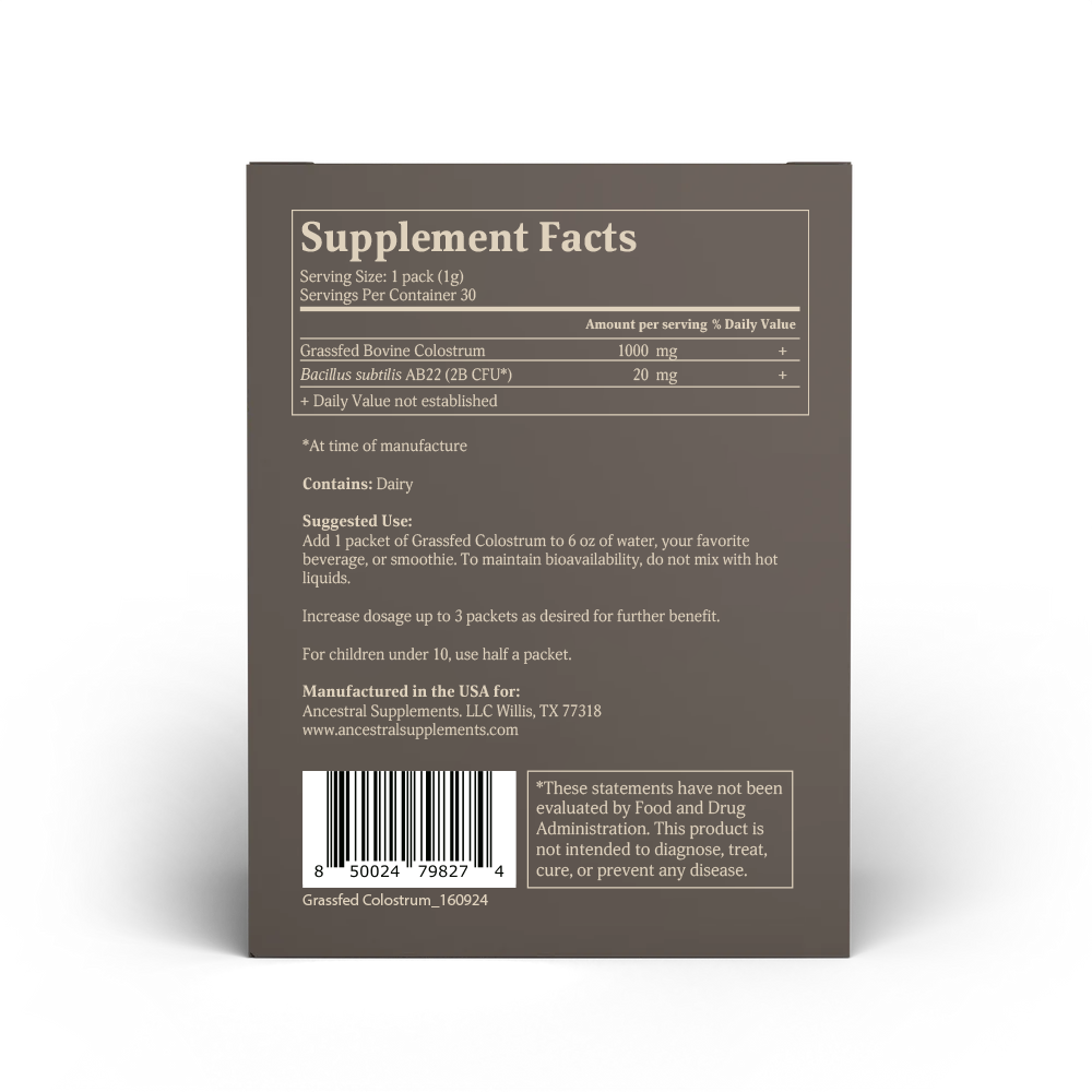 Grass Fed Beef Colostrum Stick Packs