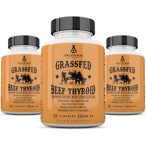 Grass Fed Beef Thyroid 3-Pack