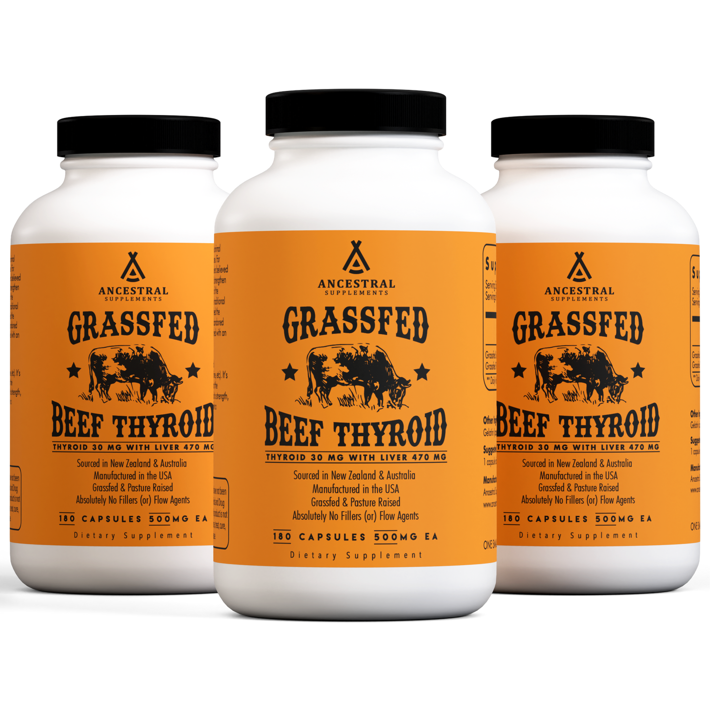 Grass Fed Beef Thyroid 3-Pack