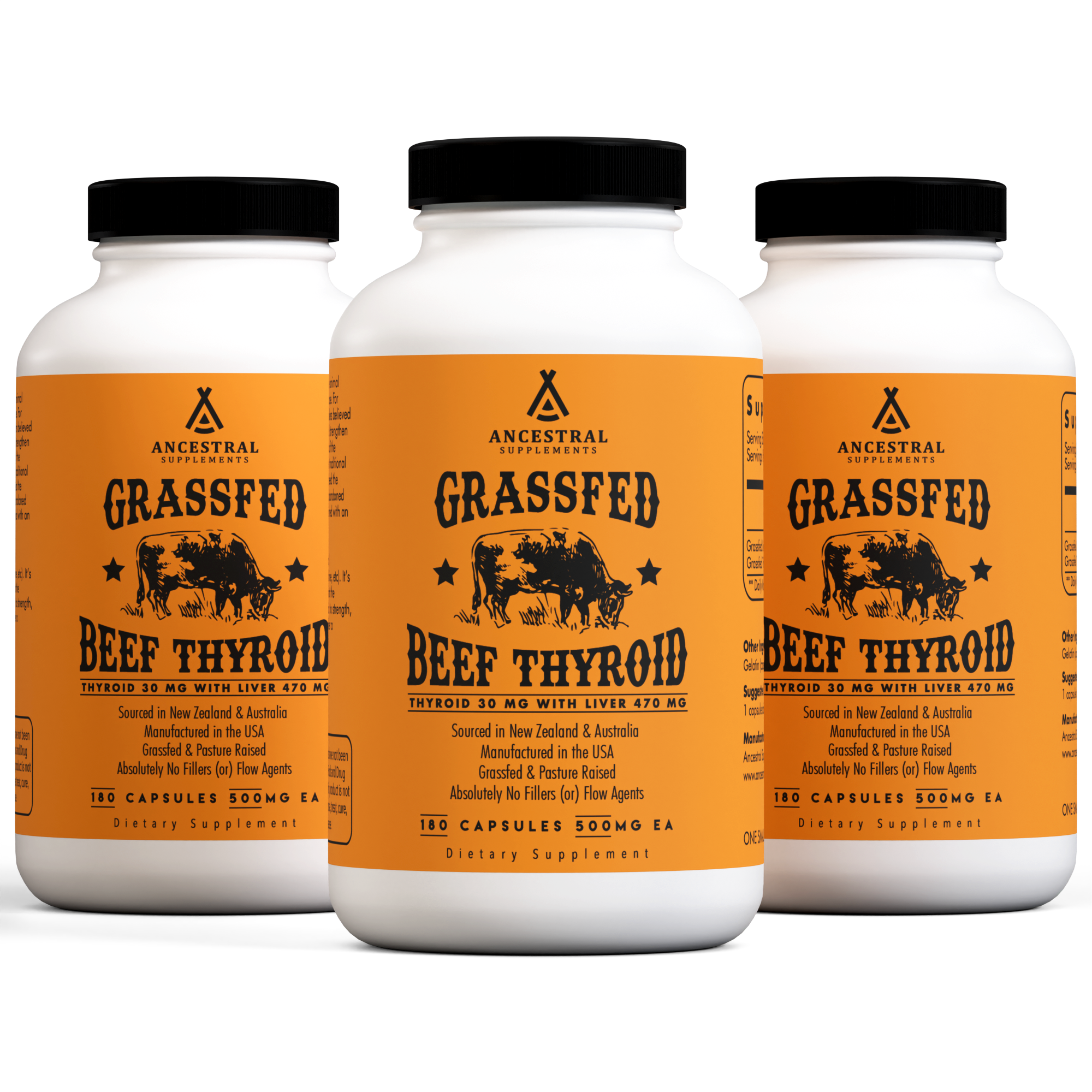 Grass Fed Beef Thyroid 3-Pack